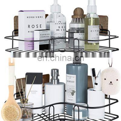 Corner Shower Caddy Bathroom Shelf with 8 Pack Powerful Adhesive Hooks
