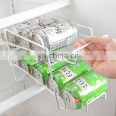 Hot selling organizador de bebidas foods holder can rack organiser white refrigerator beverages dispenser rack
