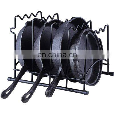 Multi-functional Save Space Heavy Duty Kitchen Countertop Cabinet 5 Tier M Shape Pantry Pan Pot Lid Organizer Rack Holder