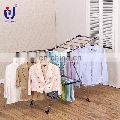 Metal stainless steel large clothes hanging closet rail rack
