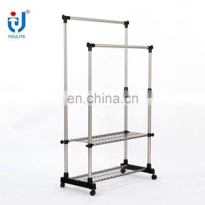 Excellent quality double pole clothes rack