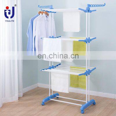 Three Layers Rectangle Collapsible Garment Rack Stand Dryer Of Clothes Hanger