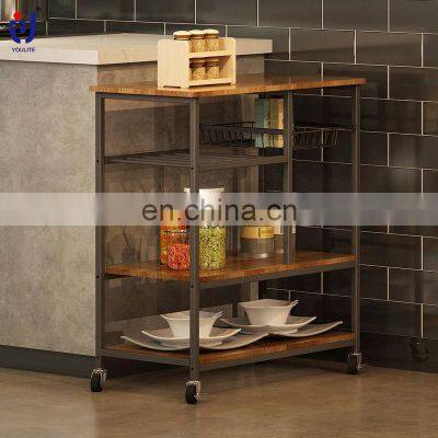 Cheap Price Metal Movable White Kitchen Island Cart Casters