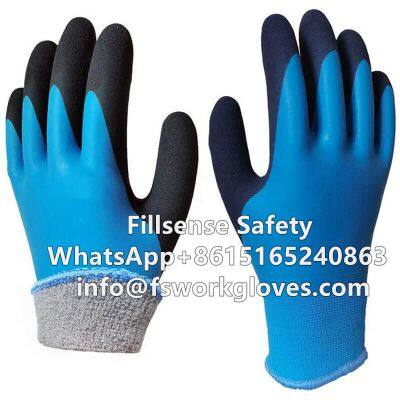 15Gauge Nylon Acrylic Loop Napping Latex Fully and Sandy Double Coated Thermo Work Gloves Winter