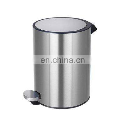 Fashion Embedded Lid 3L 5L 12L Pedal Can Metal Garbage Bin with Soft Close Fingerprint-proof