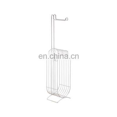 Bathroom Storage Iron Wire Rack Chrome Toilet Roll Holder