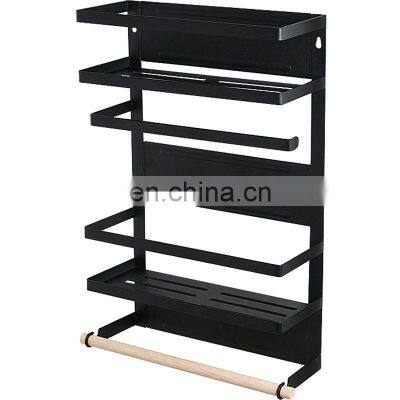 Multifunctional Kitchen storage Magnetic suction punch-free washing machine rack Refrigerator wall storage rack