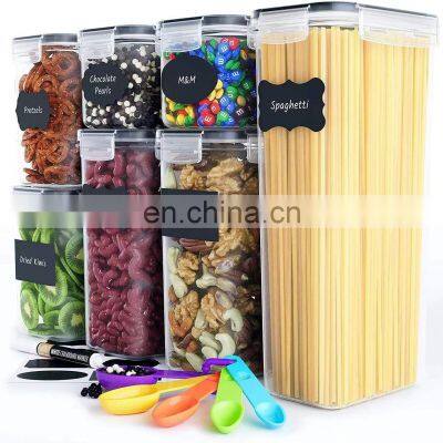 Airtight Food Storage Containers 7 Pack for Kitchen Organization Food Canisters with Durable Lids Labels Marker & Spoon Set
