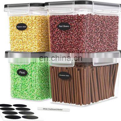 4PCS/3.6L Plastic Kitchen Pantry Storage Containers Cereal Storage Containers Airtight Dry Food Storage Containers for Flour