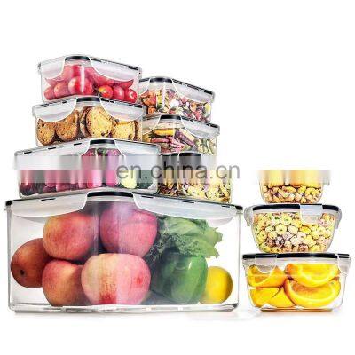 Manufacturers supply Transparent storage tanks Plastic moisture-proof crisper 10-Piece set airtight food containers