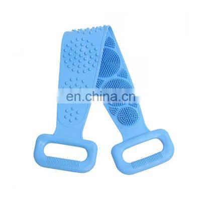 Exfoliator Massage Double Sided Skin Scrubbing Strap Towel Back Washer Silicone Body Brush Long Back bath Scrubber for women