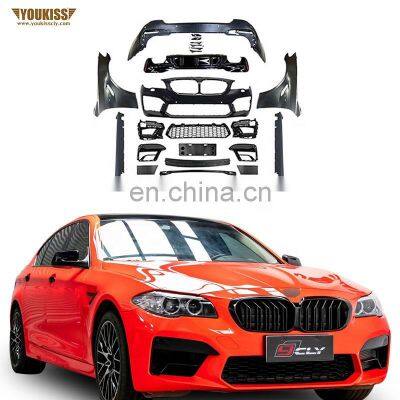 Genuine Body Kits For BMW 11-17 5 Series F10 F18 Upgrade 2021 M5 Car Bumpers Grille Side Skirt M5 Fender Rear Diffuser With Tips