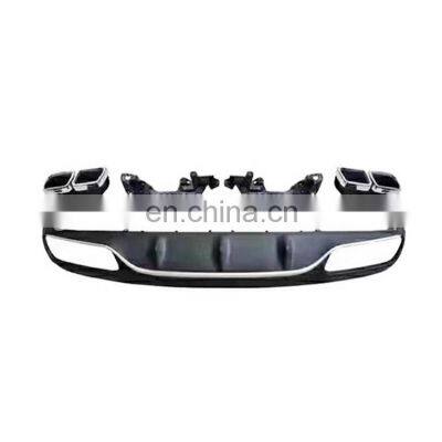 GENUINE AUTO REAR LIP FOR BENZ W205 C63 COUPE DIFFUSER WITH EXHAUST PIPES AMG TIPS
