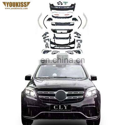 Genuine 1:1 Body Kits For Benz GLS 17-19 Upgrade GLS63 AMG Car Bumper Assembly Bumper Trims Wheel Arch Rear Diffuser With Tips