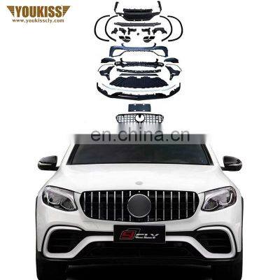 Genuine Car Bumpers For 2016+ Benz GLC Coupe C253 Change to GLC63s AMG 1:1 Grille Front rear wheel arch diffuser tips