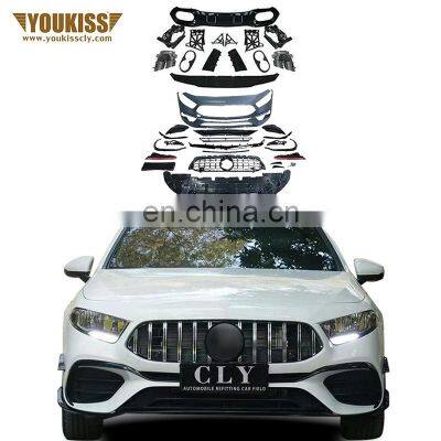 U KISS Genuine Car Parts Front Rear Car Bumper For 2019+ Benz A Class W 177 Modified A 45 AMG Body Kits with grille diffuser