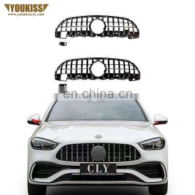UKISS Genuine Car Part Grille For Benz 2022 C Class W 206 C200 C260 C300 Modified C63 Amg Chrome Silver Black Grilles GT R Style