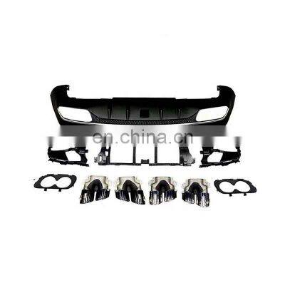 Genuine Car Accessories Rear Lip with Tips For Benz GLC Coupe Change to Amg Rear Diffuser With Exhaust Pipe Rear Tips