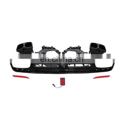 For 15-17 Mercedes-Benz S-Class W222 change to Barbos Bright Black Rear Lip bumper parts