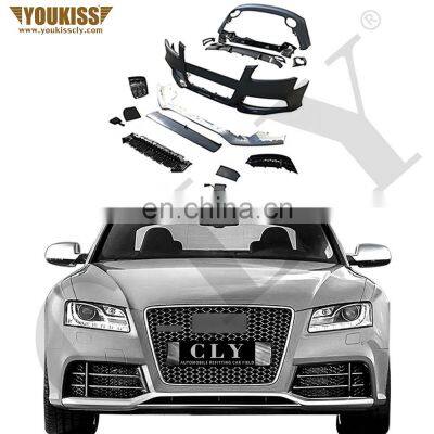 Genuine Old Model Body Kits For Audi A5 Upgrade S5 RS5 Car Bumpers With Car Grille Flog Lamp Grille Rear Diffuser With Tip