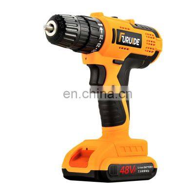48V Cordless Impact Drill Electric Brushless Drill Variable Speed Electric Screwdrivers Set For Tile Wood Drilling Power Tools