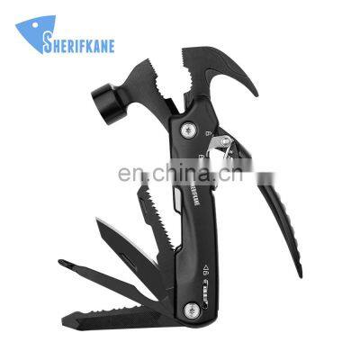 SHERIFKANE Black Outdoor Combination Multi-purpose Camping Survival kit multi-purpose Claw Hammer
