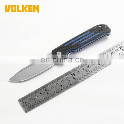 New D2 Material Camping Blade Folding knife high quality outdoor gift lightweight carbon fiber handle pocket knife