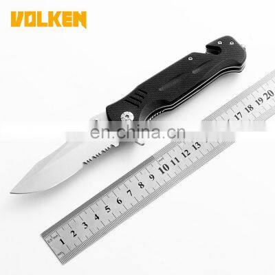 Pocket Knife with Belt Cutter and Glass Breaker Popular Multi Folding OEM Customized Steel Stainless Camping Logo Style Handle