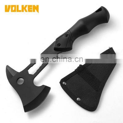 New outdoor multi-purpose open mountain axe with hexagon board hand and all black rubber handle fire axe