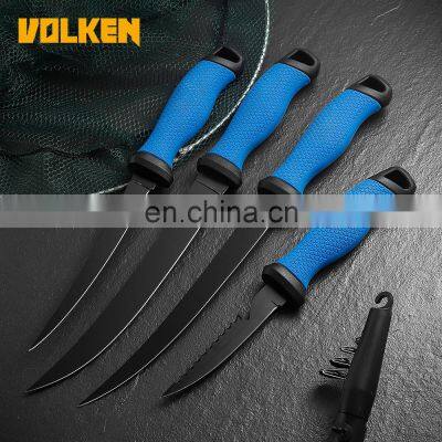 Cheap Fishing Knifes Stainless Steel with Black TPR&ABS Handle Fishing Knife Fillet With Customized Logo