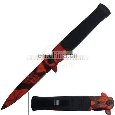9 Inch G-10 handle stainless steel pocket folding custom knife