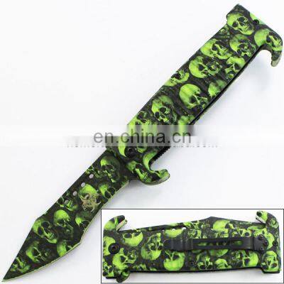 9 Inch aluminum handle stainless steel outdoor folding hunting camping knife
