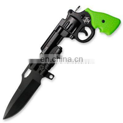 Stainless steel Gun Shaped Folding pocket survival knife