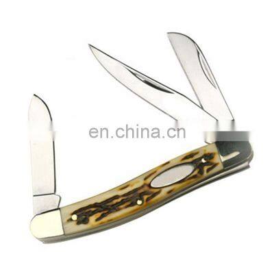 3.5inch stag handle pocket knife folding blade knife