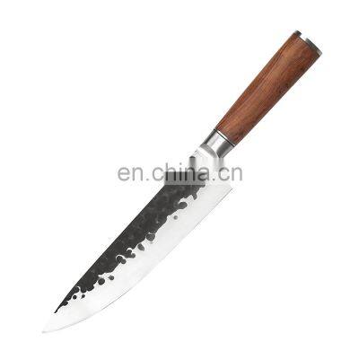 Professional Custom 7.2 inch Kitchen Meat Cutting Knives Double steel head Wood Handle Stainless Steel Chinese Chef Knife