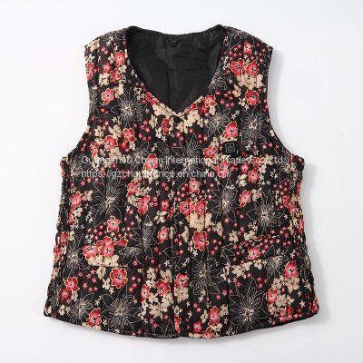 Smart flower charging heating suit USB charging five parts heating vest three gear temperature regulating electric vest