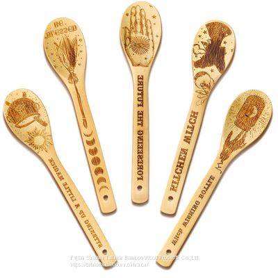bamboo kitchen tool engraved bamboo utensil set burned bamboo wooden tool
