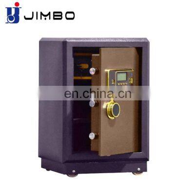 Home bank deposit locker boxes security heavy steel electronic money fire safe box with four wheels