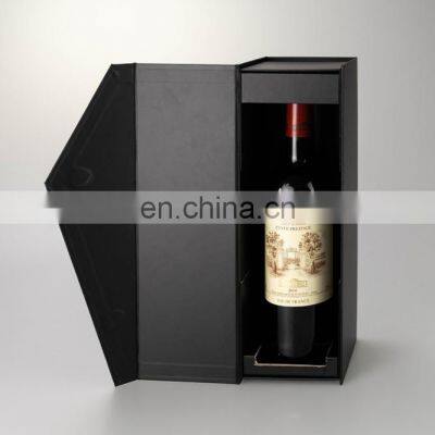 Custom Logo Luxury Foldable Magnetic Single Champagne Whisky Red Wine Bottle Gift Packaging Box