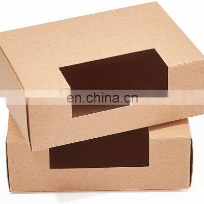 OEM Single soap box Carriers with Window Insert and Handle Brown Kraft Individual gift boxes