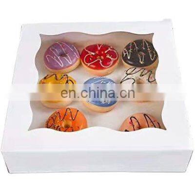 Hot sale China Factory Custom Printed LOGO White Bakery Boxes with PET Window for Pie Boxes Large Natural Craft Paper Boxes