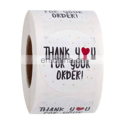 Custom Stickers Private Thank You Smile label self adhesive Waterproof Strong Glue sticker