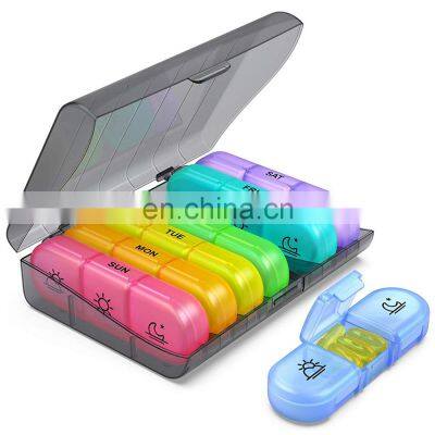 21 Grids Pill Box 7 Days Medicine Box Weekly Pill Case Medicine Tablet Dispenser Organizer Splitters Storage Organizer Container