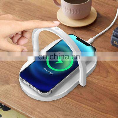 15W Fast Wireless Charger Table Lamp For iPhone X XR XS Mobile Phone Charging Holder Night Light Pad Phone Stand Desk Lamp