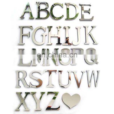 3D DIY Wall Stickers ps plastic Mirror Wall Sticker Alphabet English letters Home Decoration Creative Mirror Wall Sticker