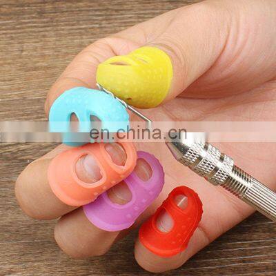 Multifunctional Silicone Thimbles Hollowed Out Breathable Protective Finger Sleeve DIY Crafts Sewing Accessories