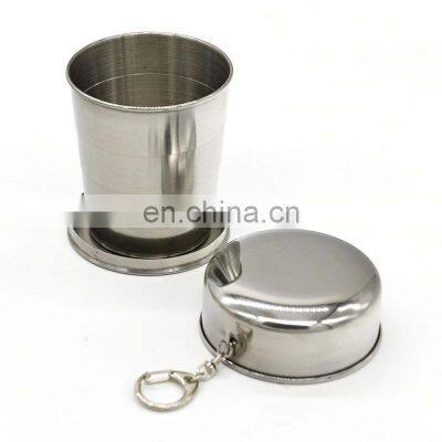 Portable Stainless Steel Foldable Cup 250ml Outdoor Travel Collapsible Coffee Mug Telescopic Hiking Camping Water cup
