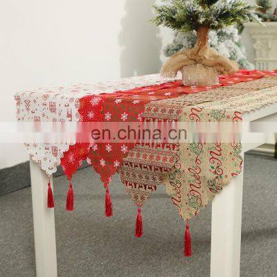 linen Christmas Table Runner Table Flag Christmas Decoration For Home Product Christmas Gift 2022 New Year 35*180cm