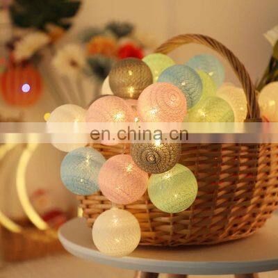 3M 20 LEDS Cotton Ball Garlands Fairy Lights String Christmas Decor Outdoor Navidad Garden Lights Street Garlands New Year Gifts