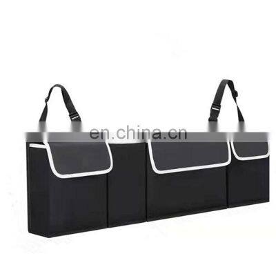 Universal Auto Storage Organizer Car Trunk Bag Large Capacity Backseat Storage Bag Trunk Cargo Mesh Holder Pocket Black